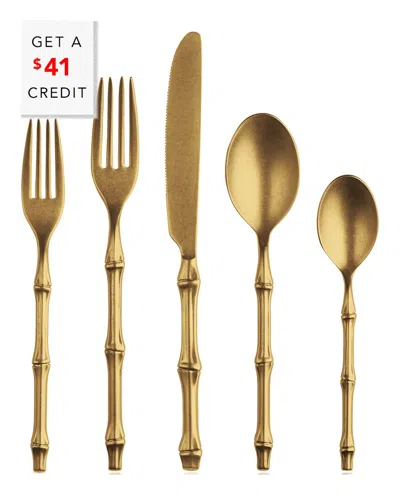 Mepra 5pc Bali Flatware Set With $41 Credit In Brown