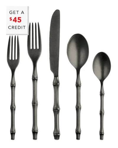 Mepra 5pc Bali Flatware Set With $45 Credit In Black
