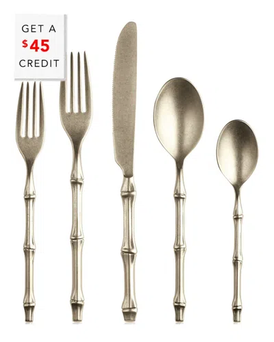 Mepra 5pc Bali Flatware Set With $45 Credit In Metallic