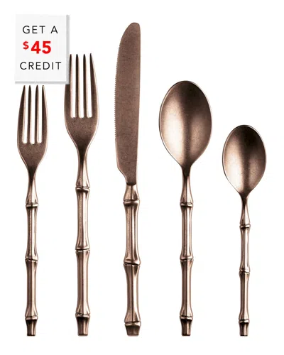 Mepra 5pc Bali Flatware Set With $45 Credit In Neutral