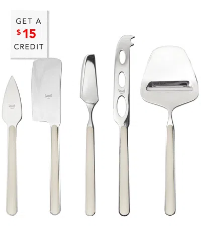 Mepra 5pc Fantasia Cheese Knives With $15 Credit In White