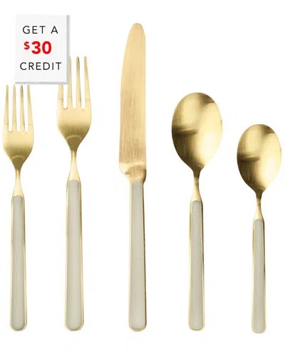 Mepra 5pc Fantasia Ice  Flatware  Set In Gold