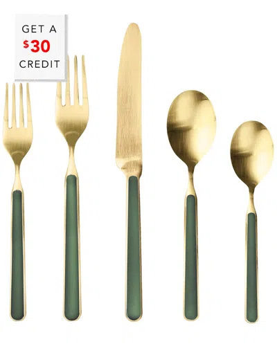 Mepra 5pc Fantasia Ice  Flatware  Set In Green