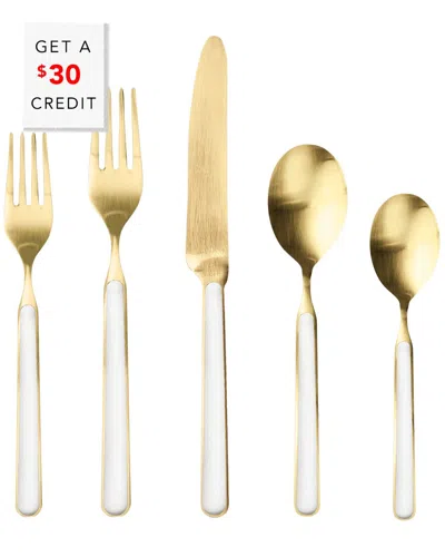 Mepra 5pc Fantasia Ice  Flatware  Set In White