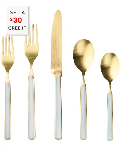Mepra 5pc Fantasia Ice Flatware Set With $30 Credit In Gold