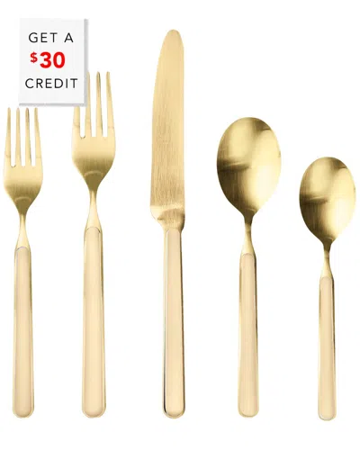 Mepra 5pc Fantasia Ice Flatware Set With $30 Credit In Gold