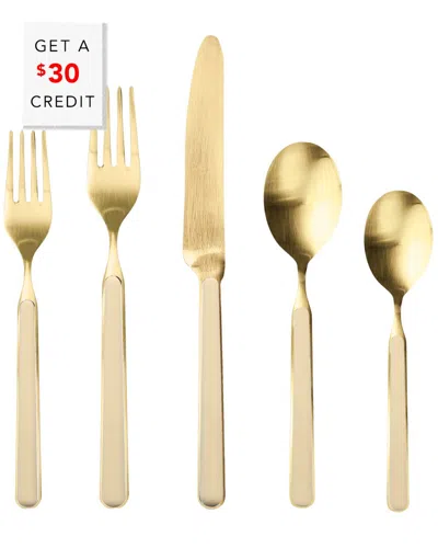 Mepra 5pc Fantasia Ice Flatware Set With $30 Credit In Gold