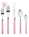 Mepra 5pc Flatware Set With $13 Credit In Pink