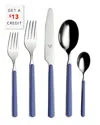 Mepra 5pc Flatware Set With $13 Credit In Blue