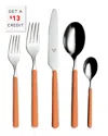 Mepra Place 5pc Flatware Set With $11 Credit In Orange