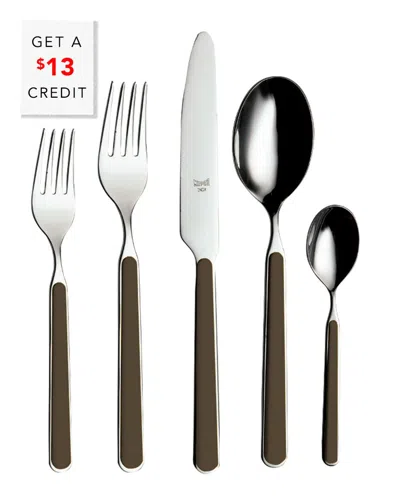 Mepra 5pc Flatware Set With $13 Credit In Brown