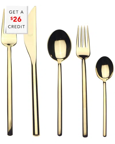 Mepra 5pc Flatware Set With $26 Credit In Gold