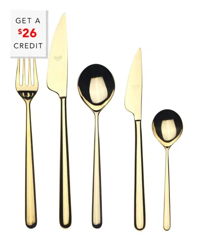 Mepra 5pc Flatware Set With $26 Credit In Gold