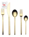 Mepra 5pc Flatware Set With $26 Credit In Gold