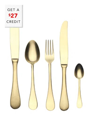 Mepra 5pc Flatware Set With $27 Credit In Gold