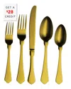 Mepra 5pc Flatware Set With $28 Credit In Gold