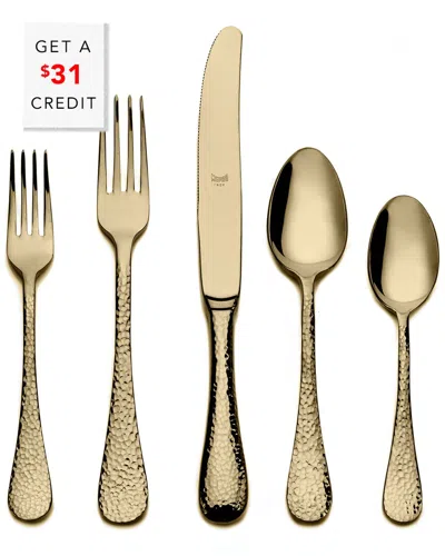 Mepra 5pc Flatware Set With $31 Credit In Gold