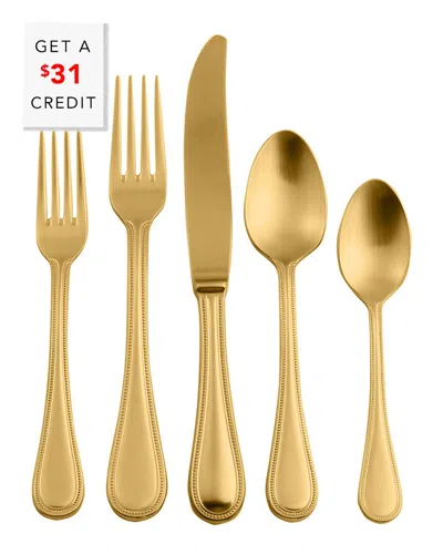 Mepra 5pc Flatware Set With $31 Credit In Gold