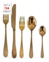 Mepra 5pc Flatware Set With $34 Credit In Gold