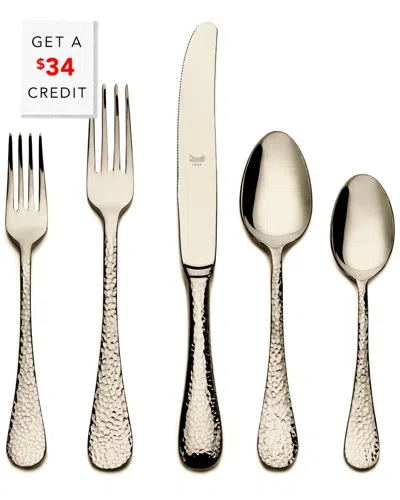 Mepra 5pc Flatware Set With $34 Credit In Gold