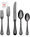 Mepra 5pc Flatware Set With $34 Credit In Black
