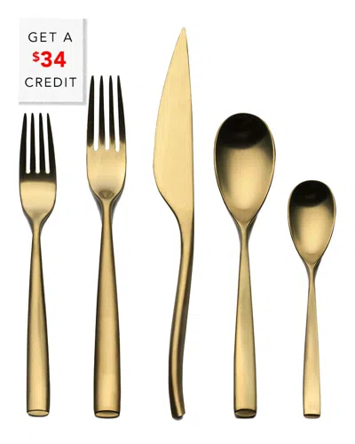 Mepra 5pc Flatware Set With $34 Credit In Gold