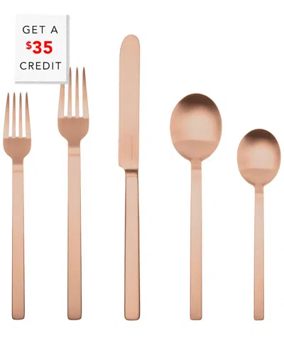 Mepra 5pc Flatware Set With $35 Credit In Brown