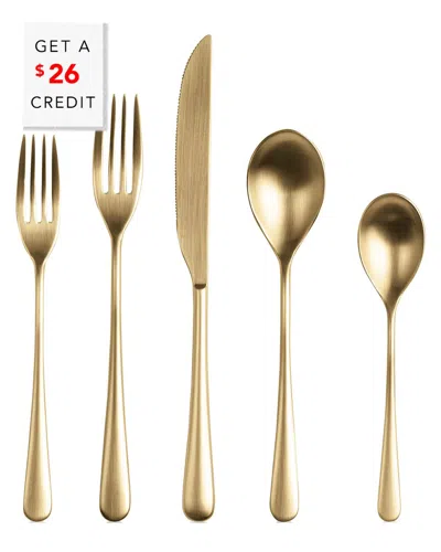 Mepra 5pc Neve Ice Flatware Set With $26 Credit In Gold
