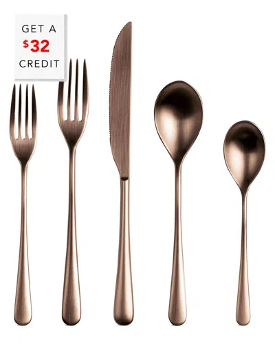 Mepra 5pc Neve Ice Flatware Set With $32 Credit In Gold