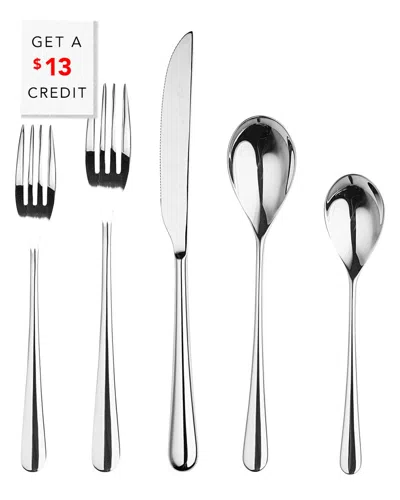 Mepra 5pc Neve Mirror Flatware  Set In Silver