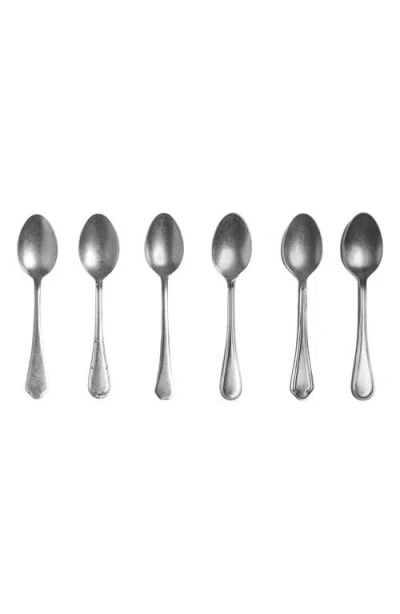 Mepra 6 Pcs Set Coffee Spoons Origin In Silver