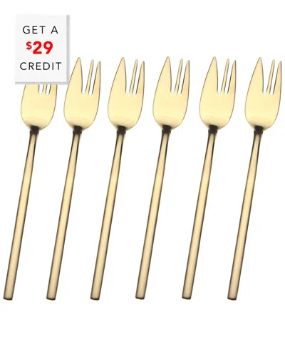 Mepra 6pc Cake Fork Set With $29 Credit In Gold