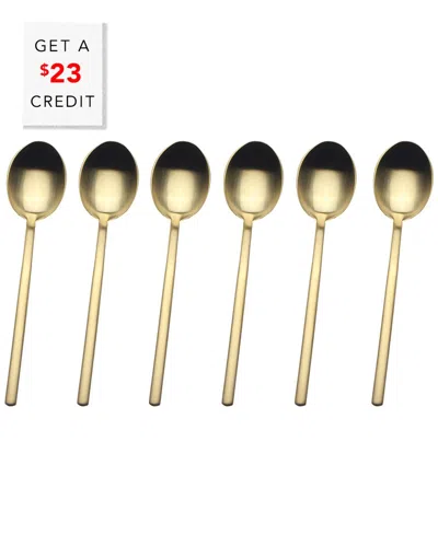 Mepra 6pc Coffee Spoon Set With $23 Credit In Gold