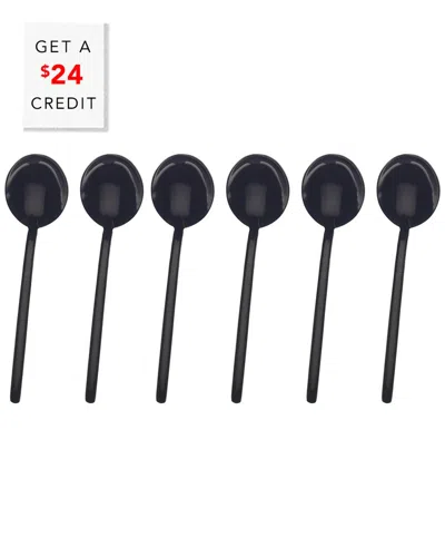 Mepra 6pc Coffee Spoon Set With $24 Credit In Black