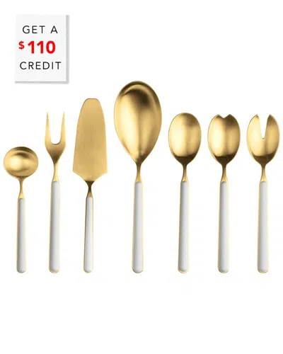 Mepra 7pc Fantasia Ice Serving Set With $110 Credit In Gold