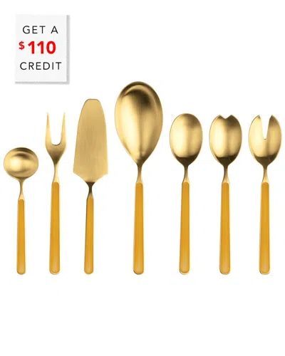 Mepra 7pc Fantasia Ice Serving Set With $110 Credit In Gold