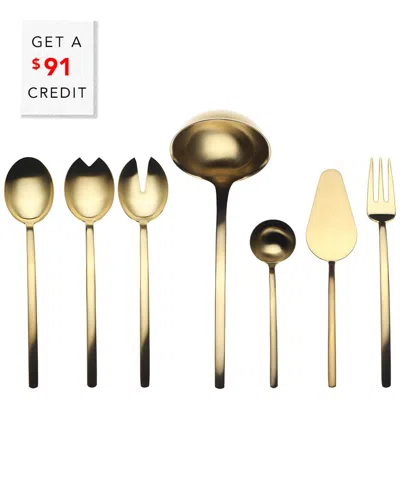 Mepra 7pc Serving Set With $91 Credit In Gold