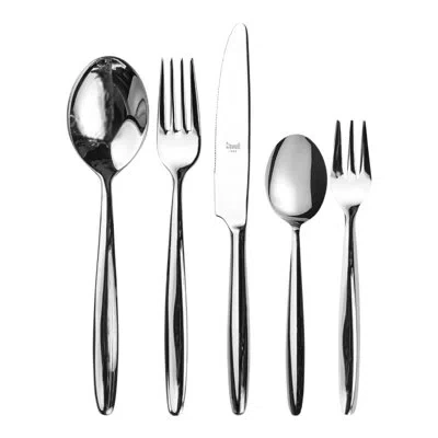 Mepra Acqua Flatware Set With Cake Fork And H/h Knives - 30 Pieces - Stainless Steel