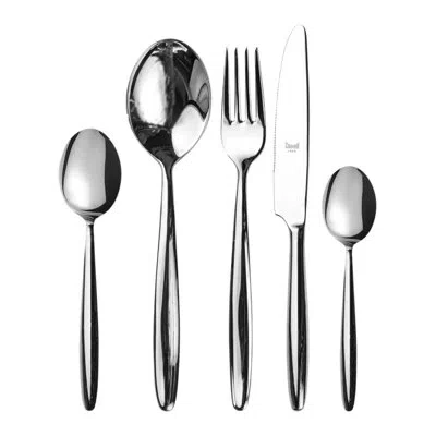 Mepra Acqua Flatware Set With Moka Spoons - 30 Pieces - Stainless Steel