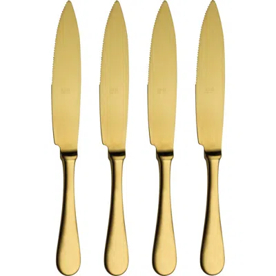 Mepra American 4-piece Steak Knife Set In Gold