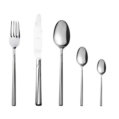Mepra Aria Flatware Set With Moka Spoons - 30 Pieces - Stainless Steel