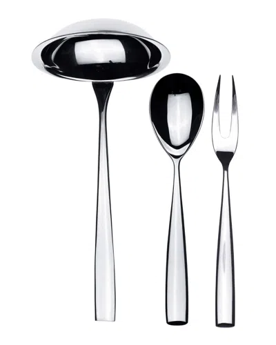 Mepra Arte 3-piece Stainless Steel Fork, Spoon & Ladle Serving Set