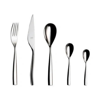 Mepra Arte Flatware Set With Moka Spoons - 30 Pieces - Stainless Steel