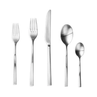 Mepra Atena Ice Flatware 5-piece Place Setting In Brushed Silver