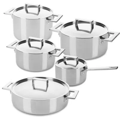 Mepra Attiva Kitchen Set - 10 Pieces - Stainless Steel In Silver