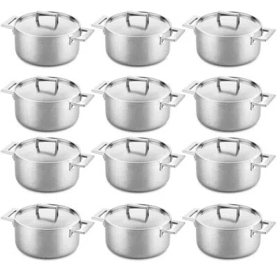 Mepra Attiva Peltro Casserole With Lid - 12 Pieces - Pewter