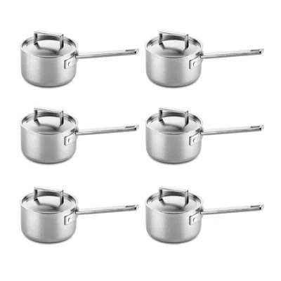 Mepra Attiva Peltro Casserole With Lid 5.51" - 6 Pieces - Pewter