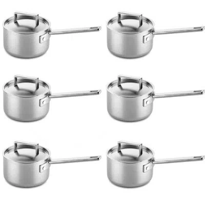 Mepra Attiva Peltro Casserole With Lid 6.3" - 6 Pieces - Pewter