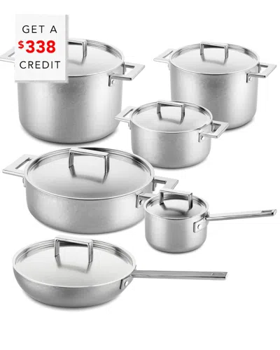 Mepra Attiva Pewter 12pc Set With $338 Credit In Silver