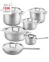 Mepra Attiva Pewter 12-piece Cookware Set